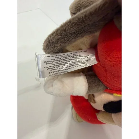 Super Mario Bros. Tanooki Mario Flying Squirrel Red Overalls 9" Buddy Nintendo - Picture 8 of 9